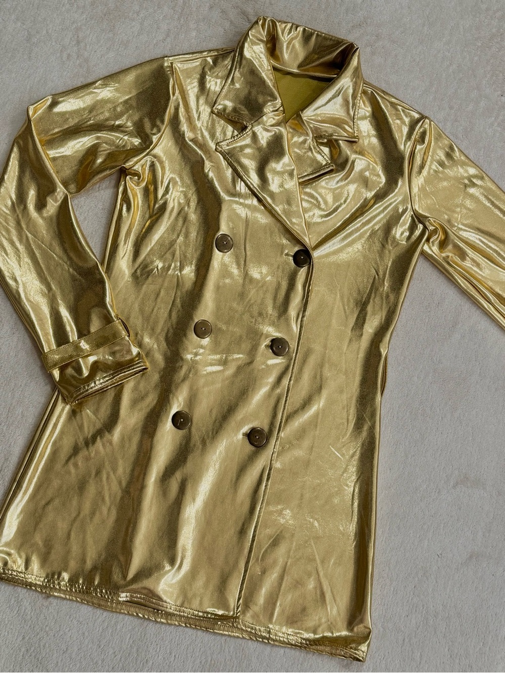 Gold Lamé Curtain Call Costumes Double-Breasted Jacket